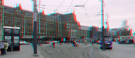 AMSTERDAM Centraal-station 2025 3D anaglyph