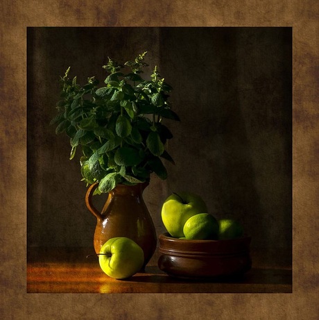 still life with mint