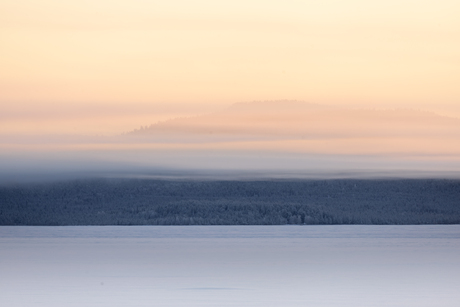 Zonsopkomst in Zweeds Lapland