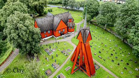 Bottnardyds Kyrka met klokenstoel, Bottnaryd - Zweden (DR0734)