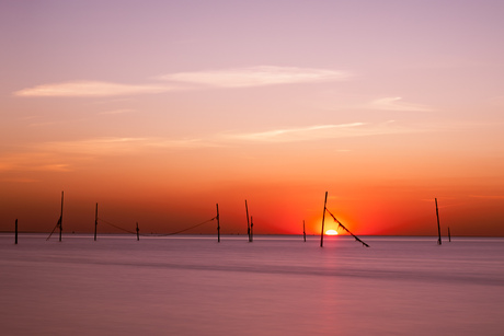 Zonsondergang bij Haringvliet