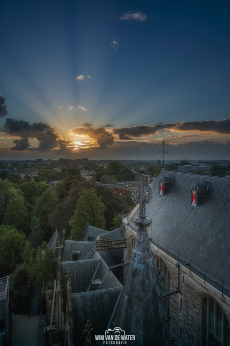 Zonsopkomt vanaf het dak van de Sint-Janskerk