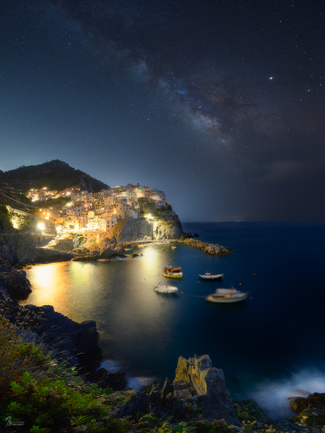 De Melkweg boven Manarola