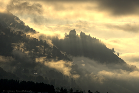 "Mist covered mountains"