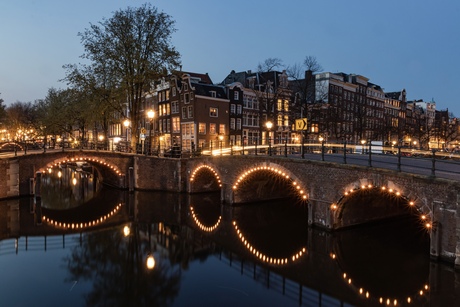 Keizersgracht Amsterdam, blue hour