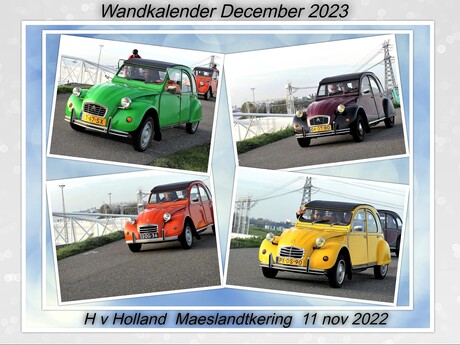 Collage Wandkalender  Maand December 2023  Eenden  groep  fotos 11 nov 2022 