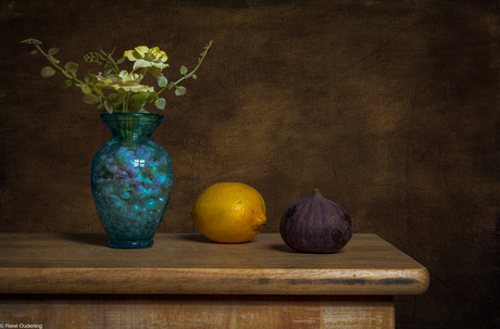 Stilleven met vijg en citroen