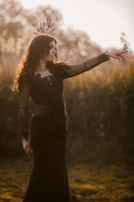 Golden hour Goth Queen Fantasy Photoshoot