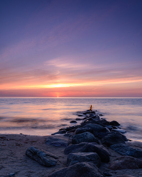 Zonsondergang in Rågeleje, Denemarken