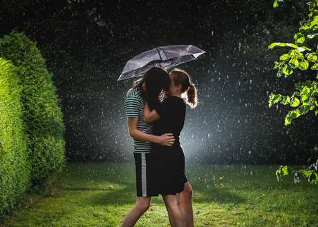Een kus in de regen
