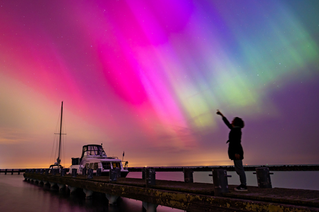 Noorderlicht op de oostvaardersdijk 