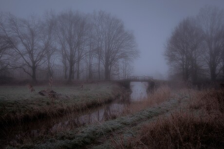 Bruggetje in de ochtend mist