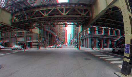 LOOP Chicago Illinois 3D anaglyph