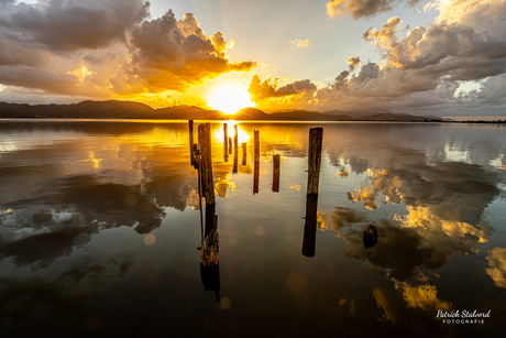 Zonsopgang bij Lago di Massaciuccoli, Italië