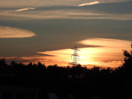lucht bij zonsondergang