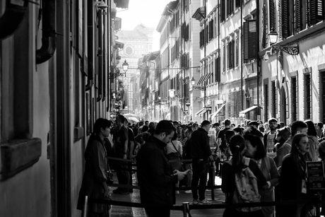 De rij bij de Accademia 