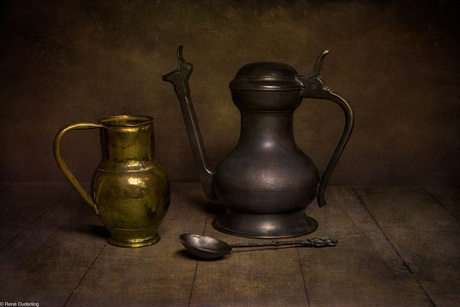 Stilleven met tin en koper