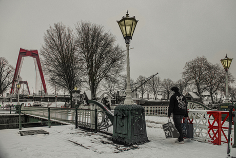 Sneeuw in de oude haven
