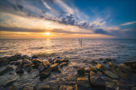 Stenen, lucht en water