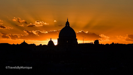 Zonsondergang in Rome