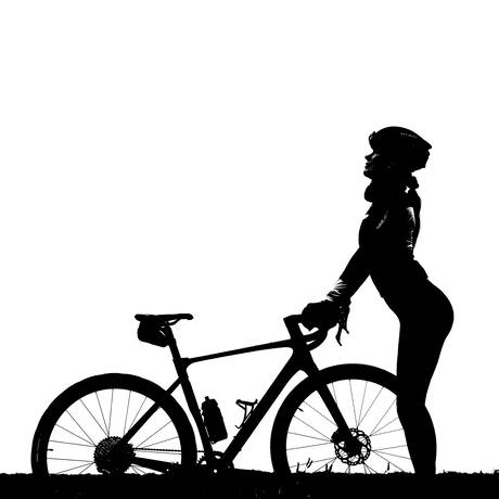 Silhouet wielrenster