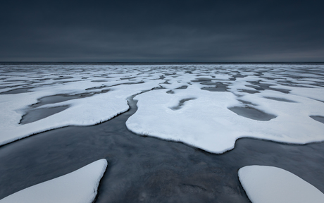 Waddenzee en sneeuw