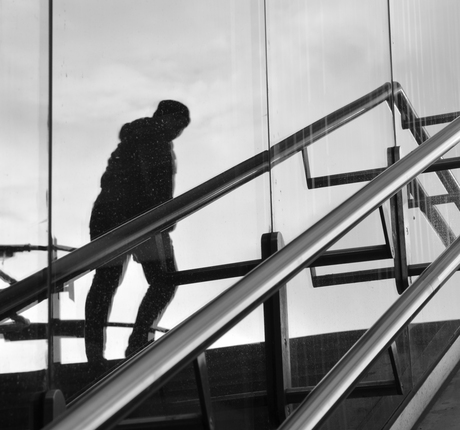 Reflection on the stairs