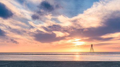 Zonsondergang op de Waddenzee