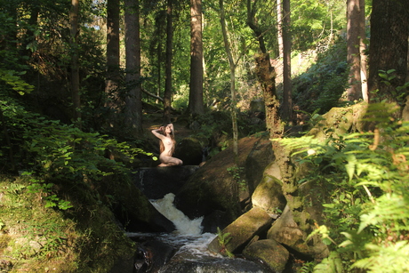Cariad near the waterfall