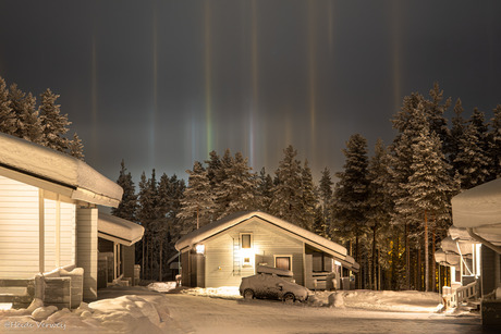 Lichtpilaren in Lapland