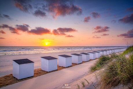 Strandhuisjes op Texel.