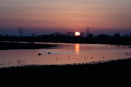 Reitdiepdal bij zonsondergang 