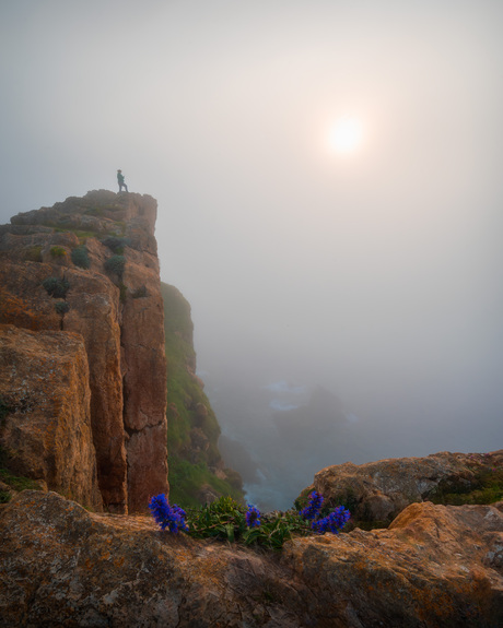 Standing on the edge of the cliffs