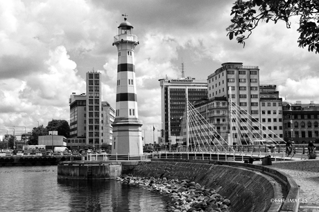 Malmo, vuurtoren bij de haven