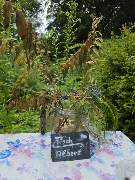 Tafeltje met naam theetuin tuin 