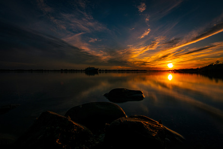 Als de zon ondergaat.