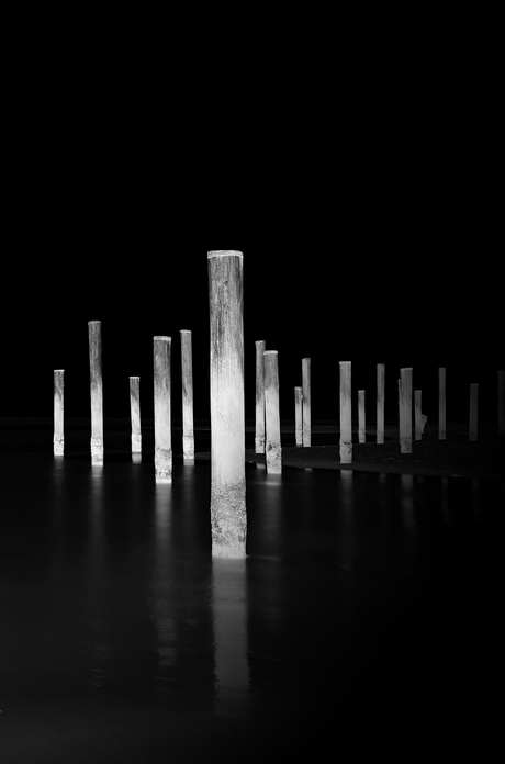 Avondfotografie z/w.