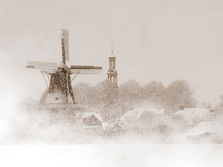 Spijk in een sneeuwbui..